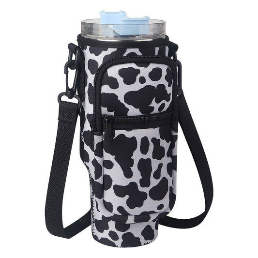 20oz or 40oz Water Bottle Carrier Bag Neoprene Bottle Sleeve: Leopard