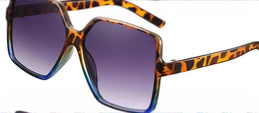 Adult Fashion Leopard Frame Black Lens Sunglasses