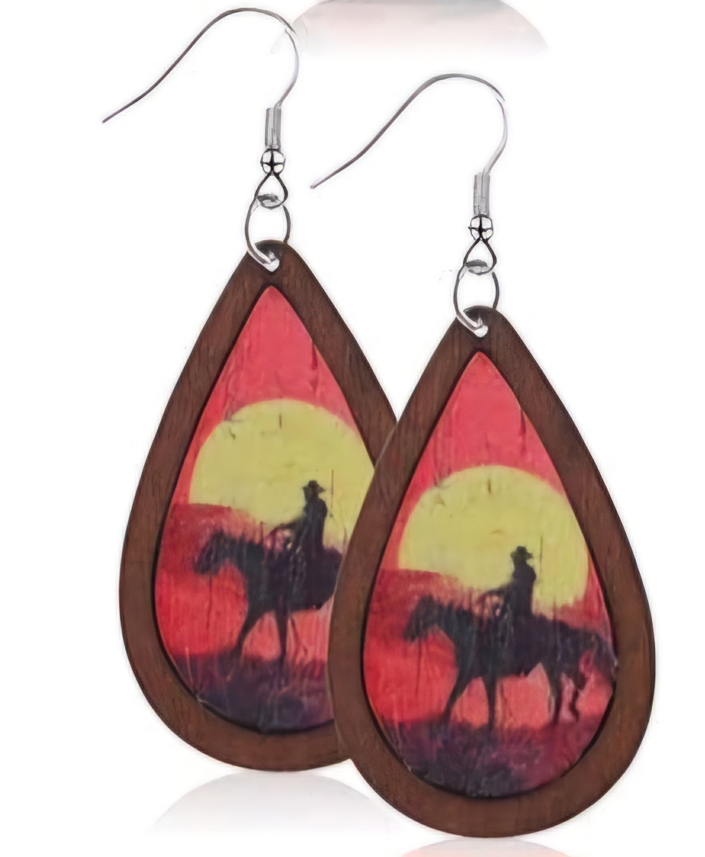 Adult Fashion Cowboy Sunset Hoop Earrings