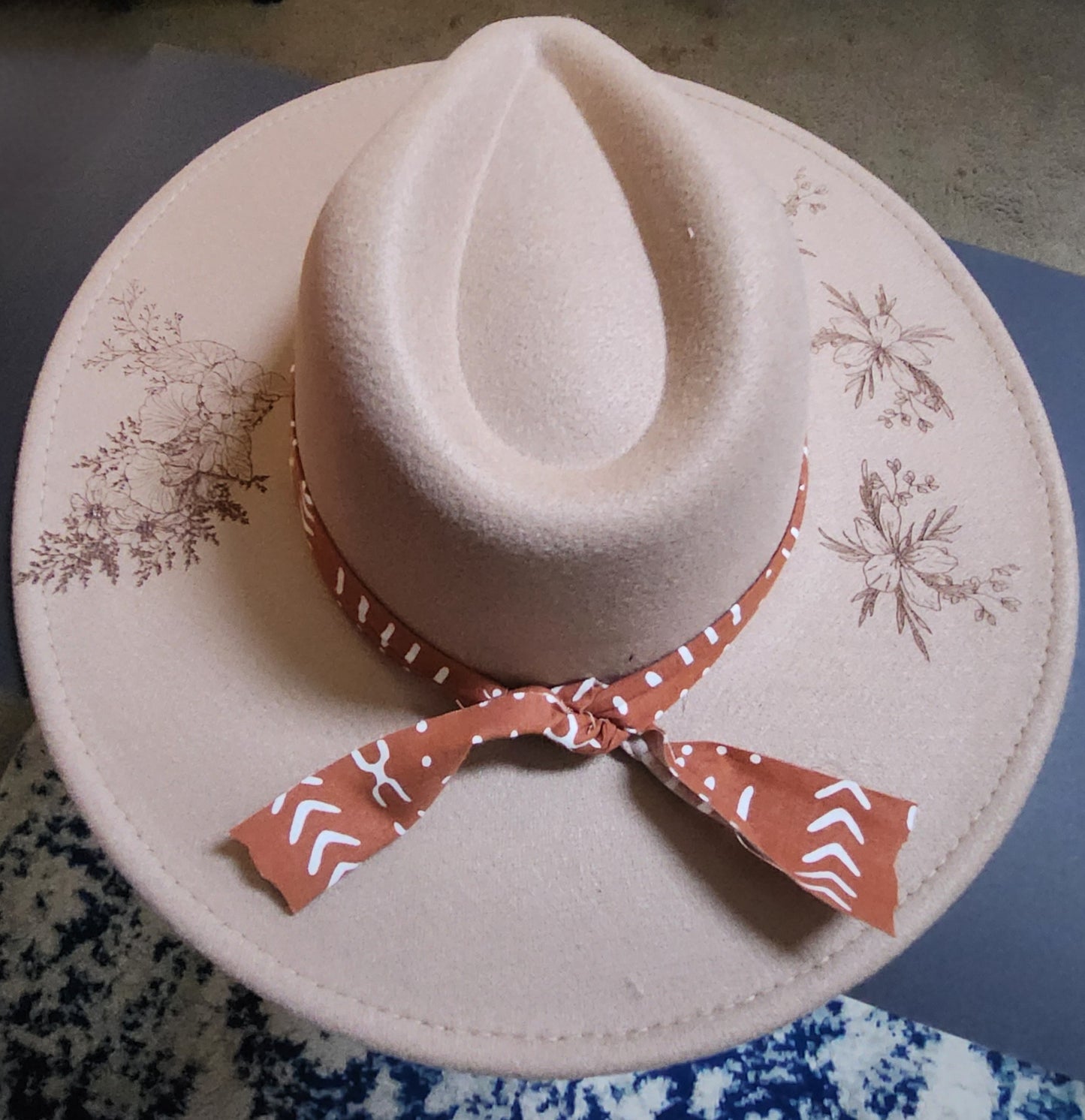 Floral Hat and Earring Set