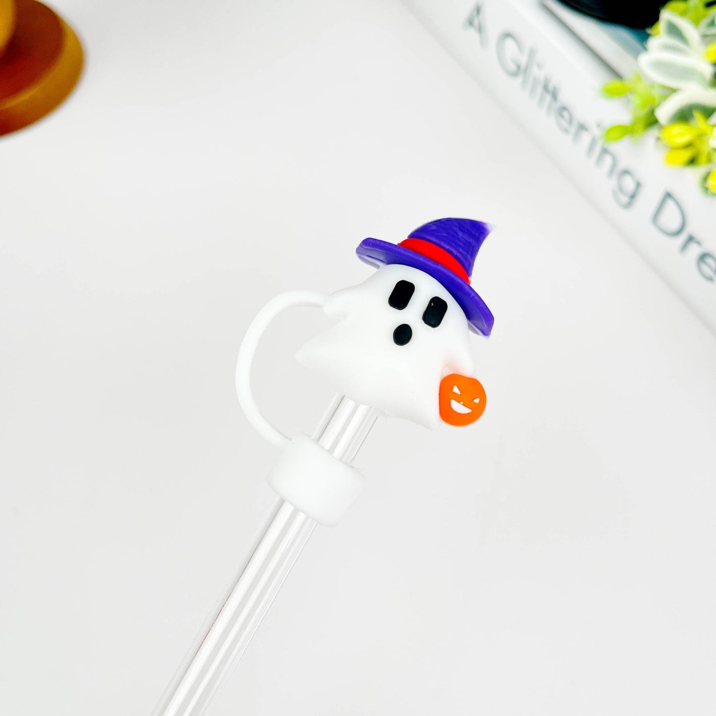 Halloween Series Straw Topper,Ghost Straw Cover