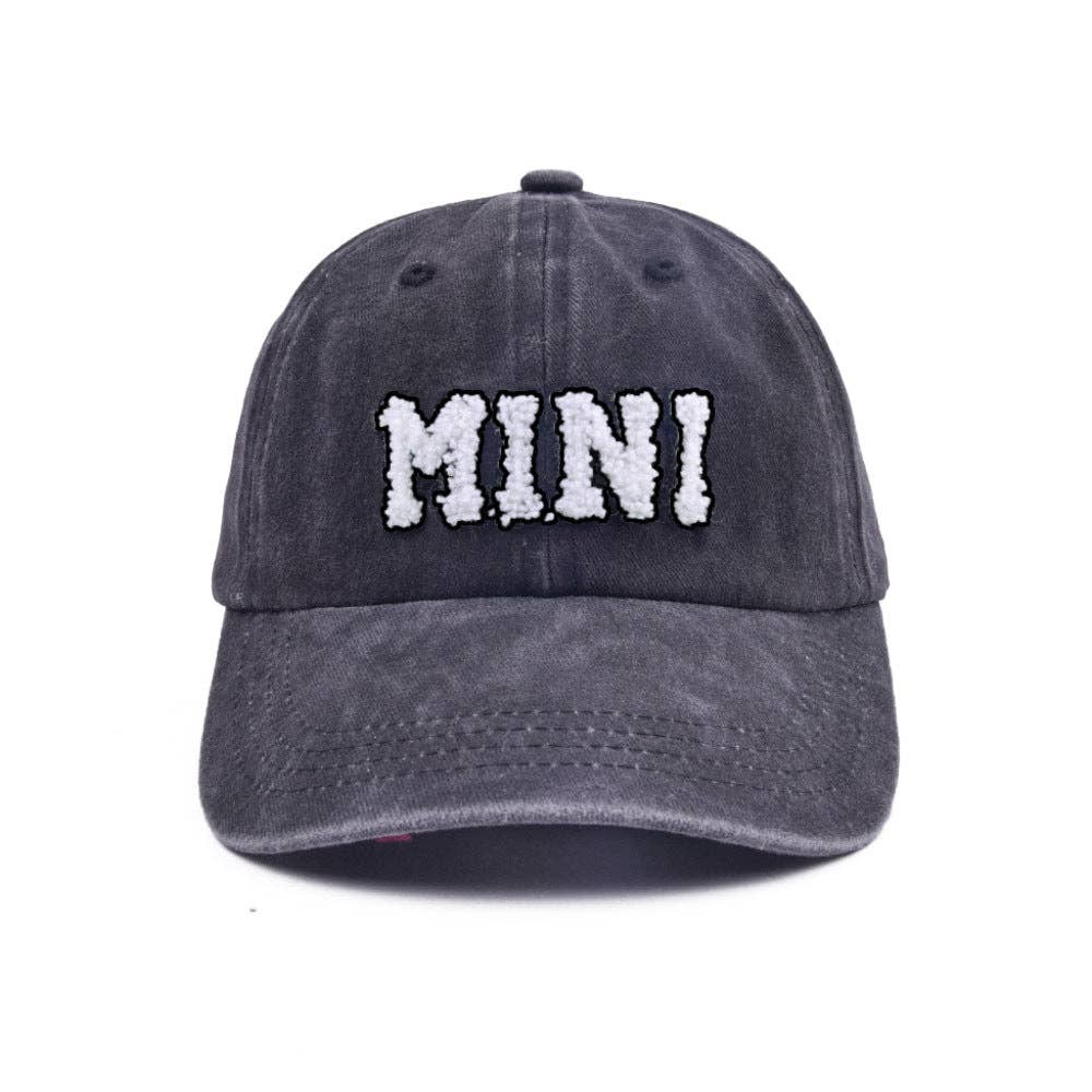 Polyester Mini Letter Kids Baseball Cap: Black